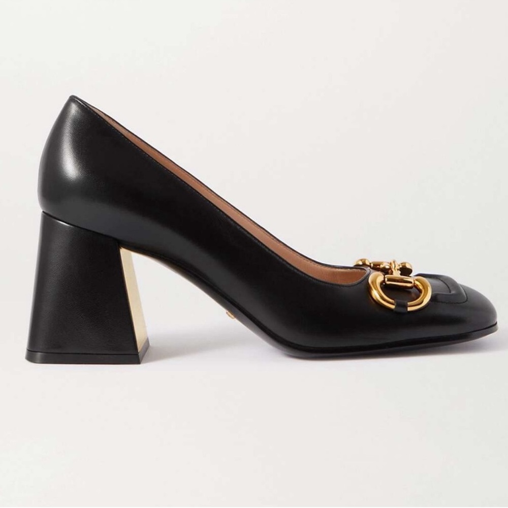 Gucci Black and Gold Heels
